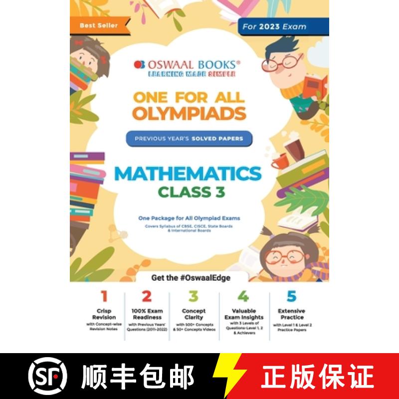【2-3周达】Oswaal One For All Olympiad Previous Years' Solved Papers, Class-3 Mathematics Book (For 2... [9789354233883]