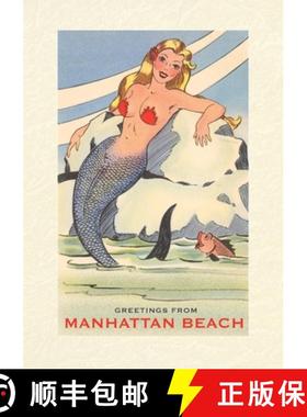 预订 Vintage Lined Notebook Greetings from Manhattan Beach, Mermaid [9798385403394]