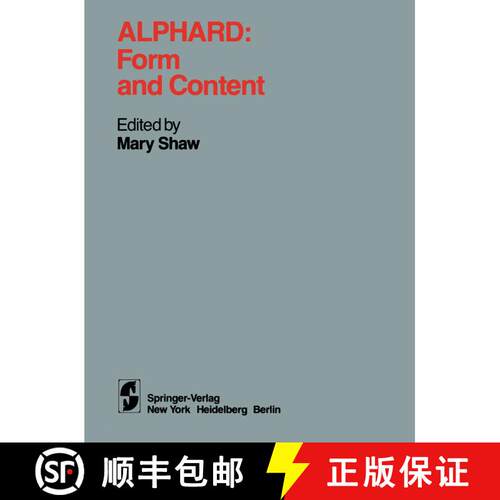 【3-4周达】Alphard: Form and Content: Form and Content [9780387906638]