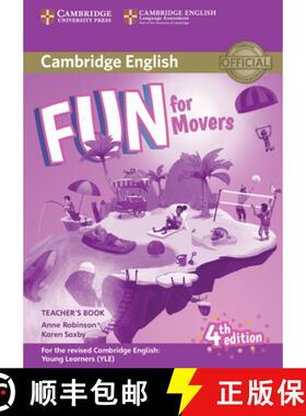 剑桥少儿 Fun for Movers Teacher’s Book with Downloadable Audio 中级教师书（带可下载音频） [9781316617557]