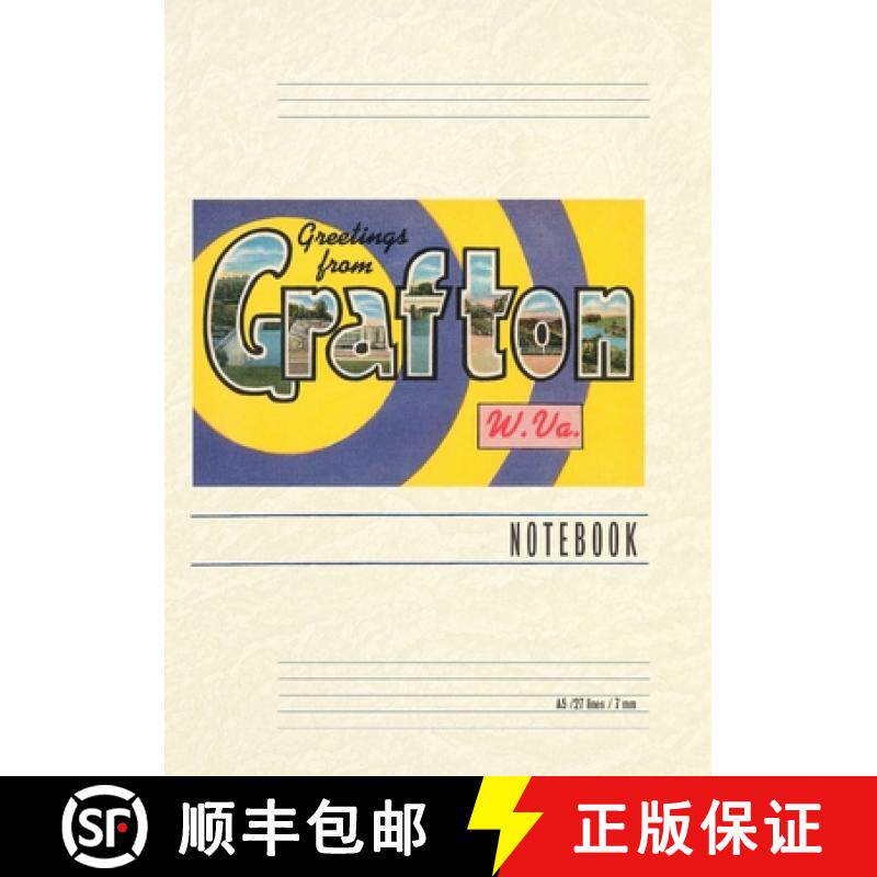 预订 Vintage Lined Notebook Greetings from Grafton, West Virginia [9798385456574]