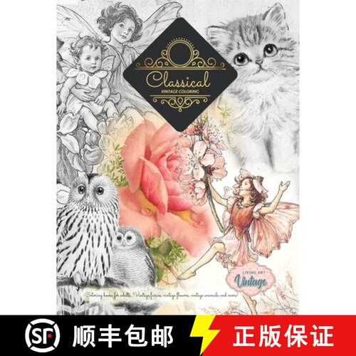 【3-4周达】Title: GREYSCALE Vintage coloring books ... Fairies, flowers, animals, plants and more [9783334919408]