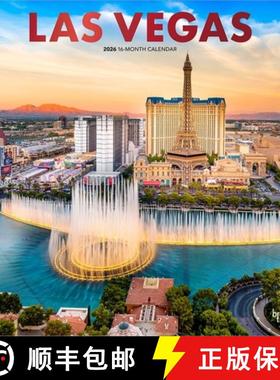 【3-4周达】Las Vegas 2026 12 X 24 Inch (Hanging) Monthly Square Wall Calendar Foil Stamped Cover Plas... [9798330704347]