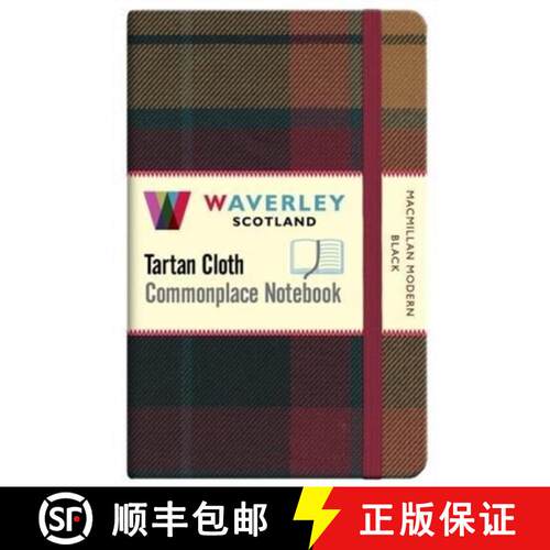 【3-4周达】精装 MacMillan Modern Black:: Waverley Genuine Tartan Cloth Commonplace Notebook (9cm x 14cm) [9781849344753]