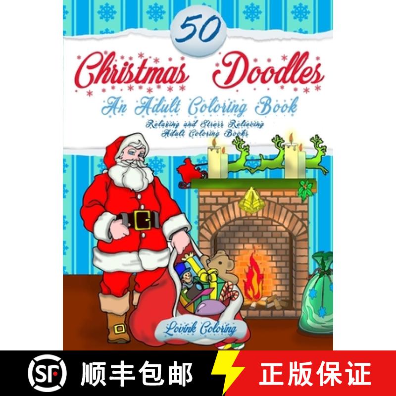 【3-4周达】50 Christmas Doodles Coloring Book: Relaxing and Stress Relieving Holiday Designs [9798330427444]