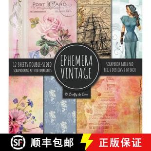 【3-4周达】Ephemera Vintage Scrapbook Paper Pad 8x8 Scrapbooking Kit for Papercrafts, Cardmaking, DIY... [9781951373207]