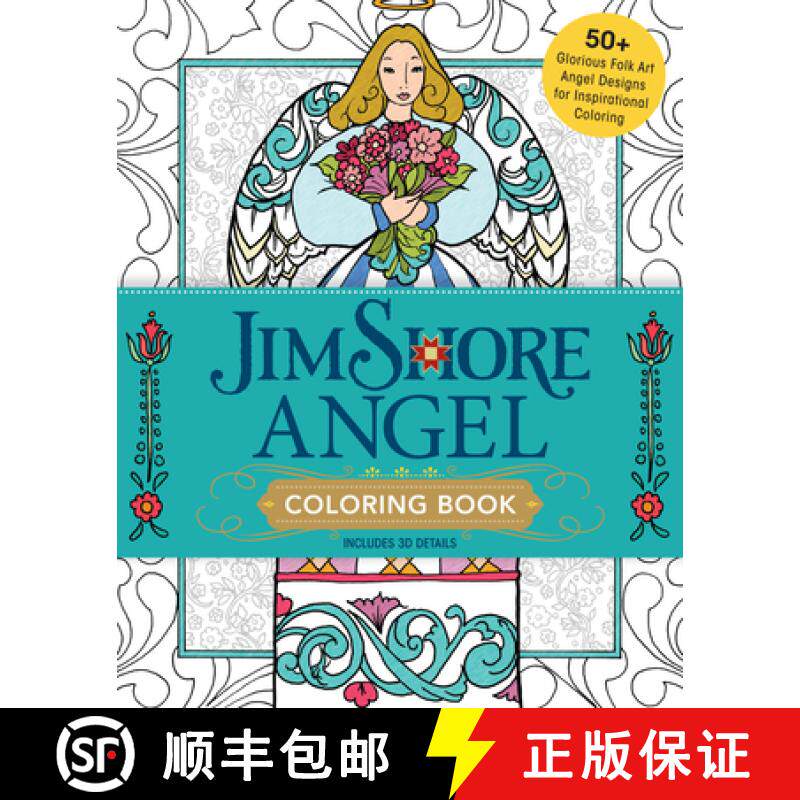 【3-4周达】Jim Shore's Angel Coloring Book: 55+ Glorious Folk Art Angel Designs for Inspirational Col... [9781440247347]