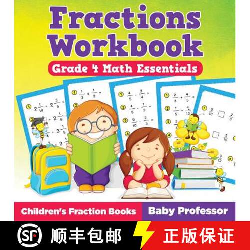 【3-4周达】Fractions Workbook Grade 4 Math Essentials: Children's Fraction Books [9781683263944]