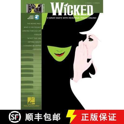 【3-4周达】Wicked Piano Duet Play-Along Volume 20 - Book/Online Audio National Federation of Music Cl... [9781423436447]
