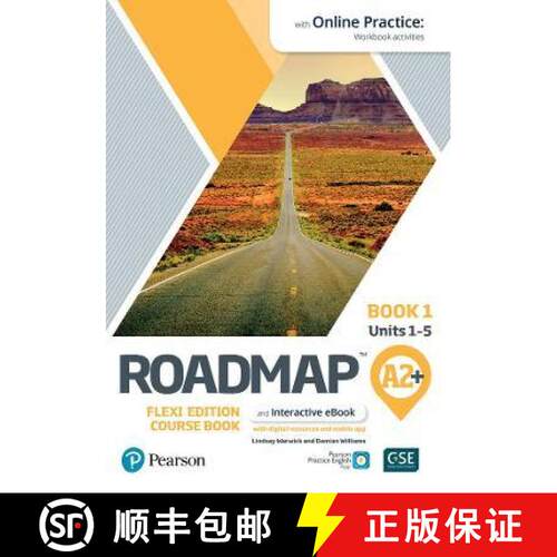 【3-4周达】Roadmap A2+ Flexi Edition Course Book 1 with eBook and Online Practice Access [9781292396033]