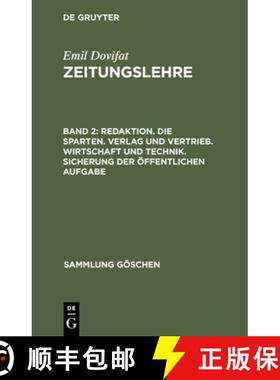 预订 Redaktion. Die Sparten. Verlag Und Vertrieb. Wirtschaft Und Technik. Sicherung Der Öffentlichen... [9783112310373]