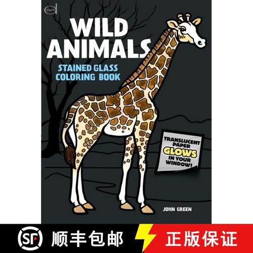 预订 Wild Animals Stained Glass Colouring Book [9780486269825]