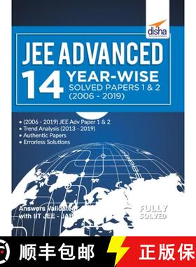 【3-4周达】JEE Advanced 14 Year-wise Solved Papers 1 & 2 (2006 - 2019) [9789389187755]
