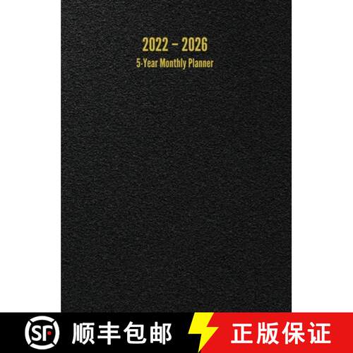 【3-4周达】精装 2022 - 2026 5-Year Monthly Planner: 60-Month Calendar (Black) - Large [9781947399266]