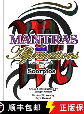【3-4周达】Mantras and Affirmations Coloring Book for Scorpios [9780359258000]