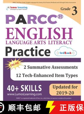 预订 PARCC Test Prep: Grade 3 English Language Arts Literacy (ELA) Practice Workbook and Full-length ... [9781946795229]