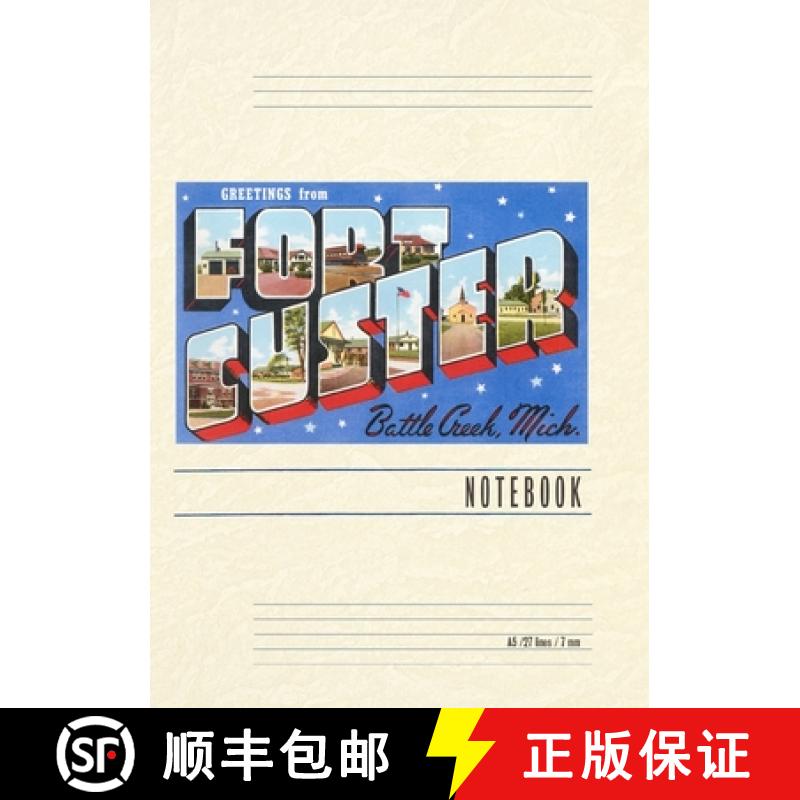 【3-4周达】Vintage Lined Notebook Greetings from Fort Custer [9798385425464]