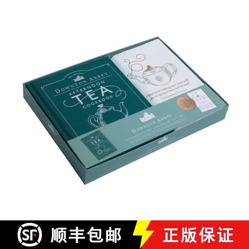 【3-4周达】The Official Downton Abbey Afternoon Tea Cookbook Gift Set [Book ] Tea Towel] [9781681888538]