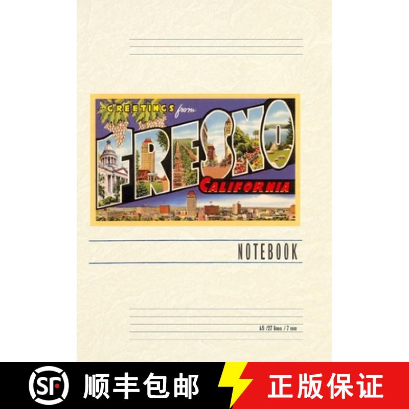 预订 Vintage Lined Notebook Greetings from Fresno, California [9798385402427]