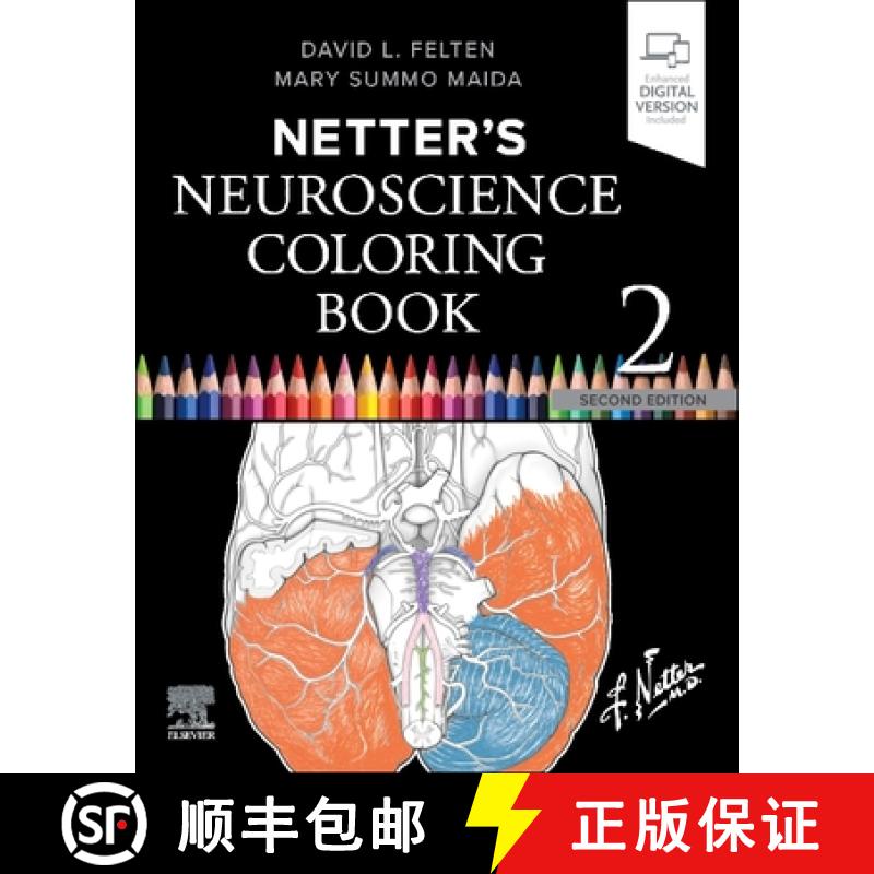 【3-4周达】Netter's Neuroscience Coloring Book [9780443117312]