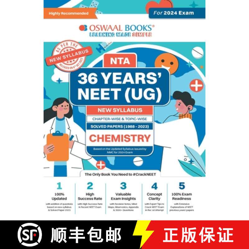 【3-4周达】Oswaal NEET (UG) 36 Years Chapter-wise Topic-wise Solved Papers Chemistry For 2024 Exams (... [9789359587615]