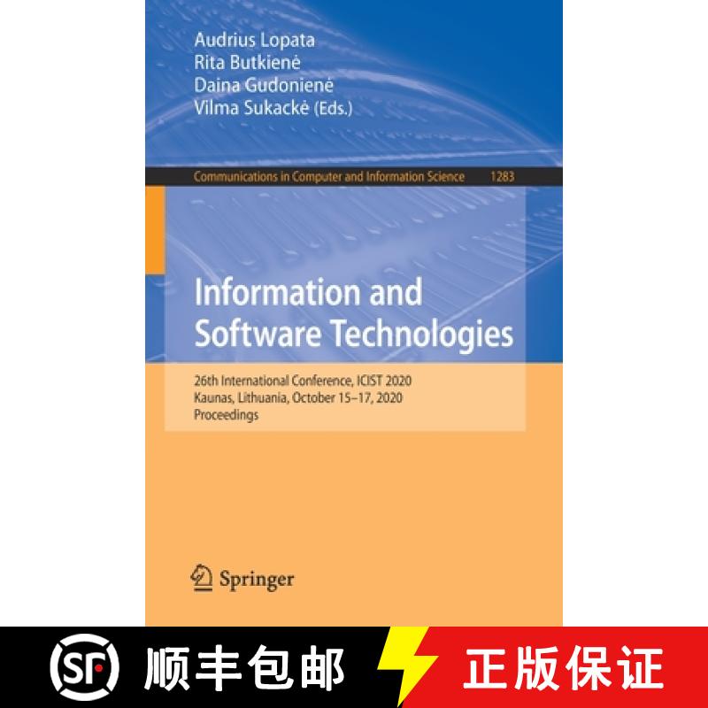 【3-4周达】Information and Software Technologies : 26th International Conference, ICIST 2020, Kaunas,... [9783030595050]