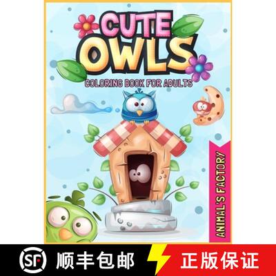 【3-4周达】Cute Owls Coloring book for adults: A Gorgeous activity book for adults [9781803010922]