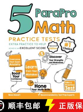 预订 5 ParaPro Math Practice Tests: Extra Practice to Help Achieve an Excellent Score [9781637190555]