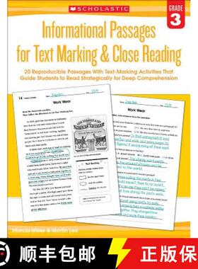 预订 Informational Passages for Text Marking & Close Reading: Grade 3: 20 Reproducible Passages With ... [9780545793797]