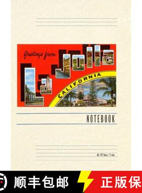 【3-4周达】Vintage Lined Notebook Greetings from La Jolla, California [9798385446414]