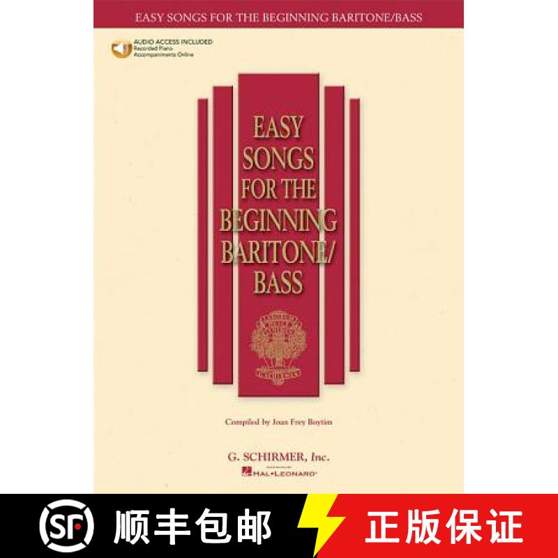 【3-4周达】Easy Songs for Beginning Singers - Baritone/Bass (Book/Online Audio) [With CD] [9780634019722]