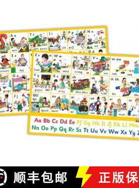 【3-4周达】Jolly Phonics Letter Sound Wall Charts : In Precursive Letters (British English edition) [9781844145195]
