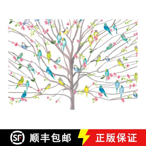 【3-4周达】Tree of Budgies Note Cards (14 Cards, 15 Self-Sealing Envelopes) [9781441343154]