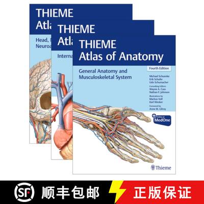 【3-4周达】精装 THIEME Atlas of Anatomy, Three Volume Set, Fourth Edition [9781684207374]