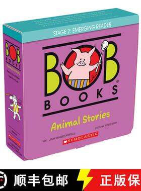 【3-4周达】Bob Books - Animal Stories Box Set Decodable Phonics Books, Ages 4 and Up, Kindergarten (S... [9781338315127]