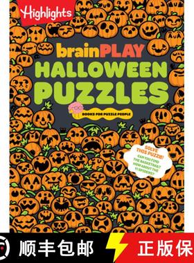 【3-4周达】Brainplay Halloween Puzzles: A Challenging Halloween Activity Book for Kids Ages 7 and Up ... [9781639622511]