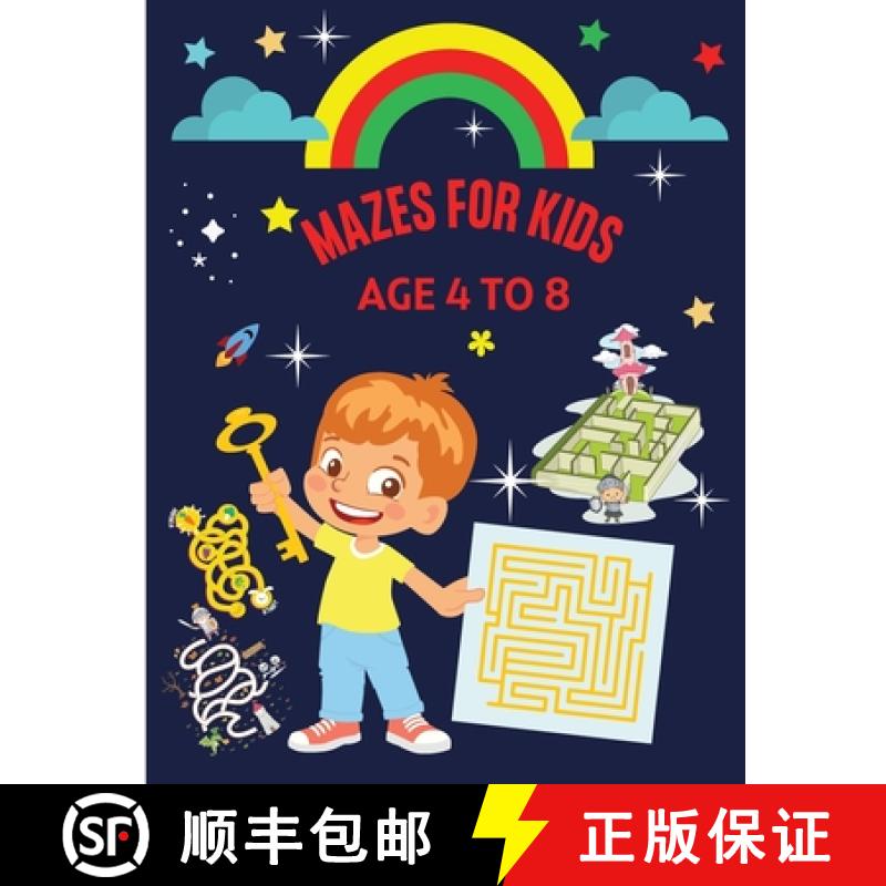 【3-4周达】Mazes for Kids Age 4-8: Brain quest mazes for preschoolers Visual tracking workbook Activi... [9786069620472]