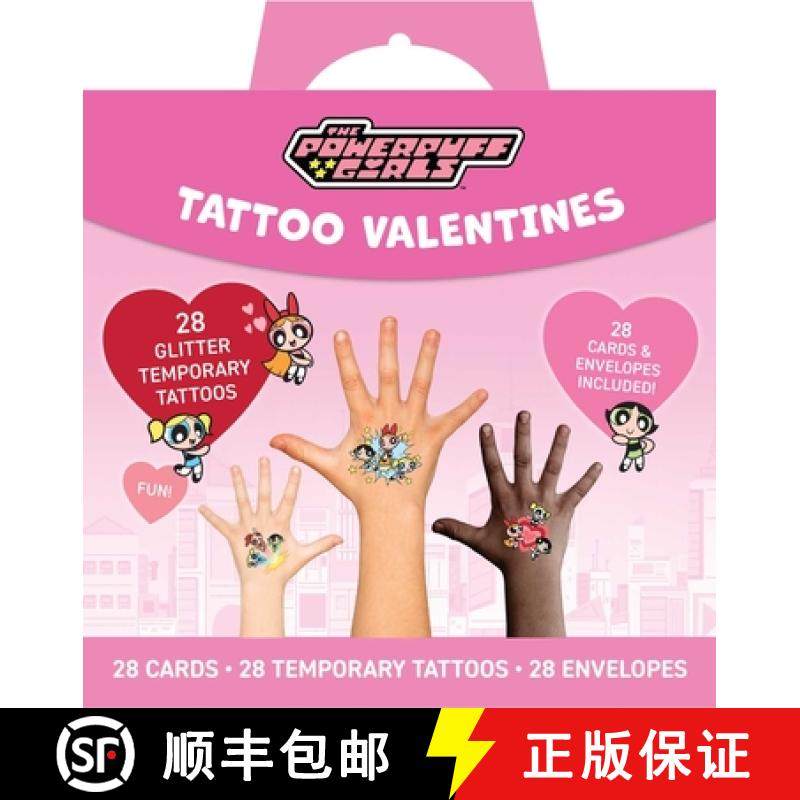 【3-4周达】Powerpuff Girls Temporary Tattoo Valentines: School Valentines [9798886635713]