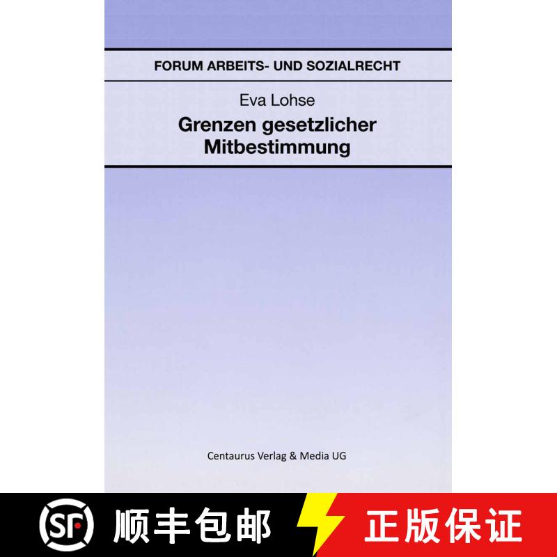 【3-4周达】Grenzen gesetzlicher Mitbestimmung [9783825500535] - 实物图