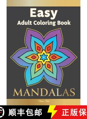 预订 Easy Adult Coloring Book MANDALAS: Simple, Relaxing, Calming Mandalas. The Perfect Coloring Comp... [9781913467470]