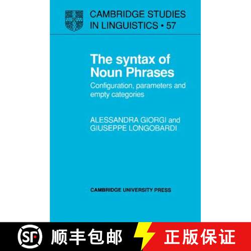 【3-4周达】精装 Syntax of Noun Phrases: Configuration, Parameters and Empty Categories - The Syntax o... [9780521370042]