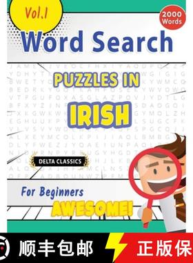 【3-4周达】Word Search Puzzles in Irish for Beginners - Awesome! Vol.1 - Delta Classics [9798896709473]