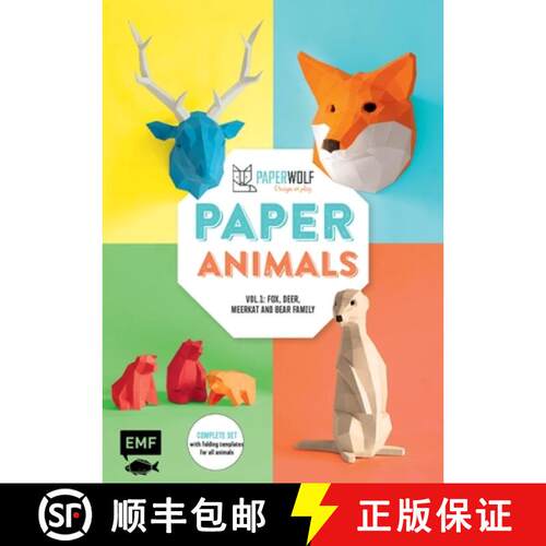 【3-4周达】Paper Animals - Volume 1: Fox, Deer, Meerkat and Bear Family [9781584236993]