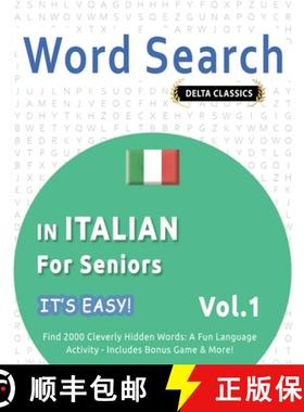 【3-4周达】Word Search in Italian for Seniors - It's Easy! Vol.1 - Delta Classics - Find 2000 Cleverl... [9798349005589]