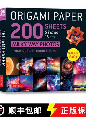 【3-4周达】Origami Paper 200 sheets Milky Way Photos 6 Inches (15 cm): Tuttle Origami Paper: High-Qua... [9780804853651]