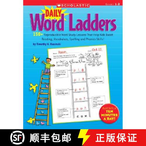 【3-4周达】Daily Word Ladders: Grades 1-2: 150+ Reproducible Word Study Lessons That Help Kids Boost ... [9780545074766]