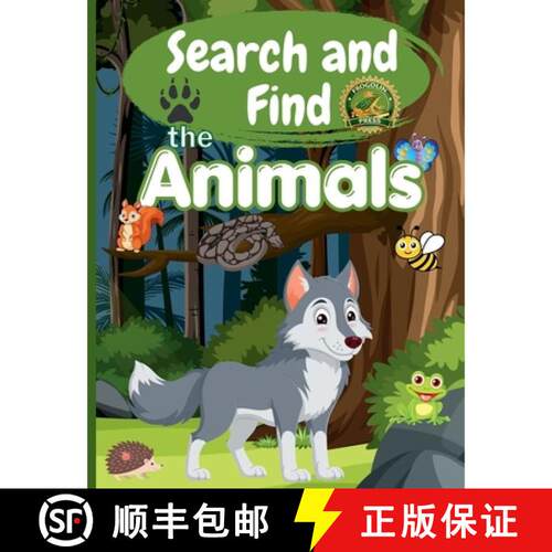 【3-4周达】Search and Find the Animals: Activity Book for Kids Ages 4-10: Wild Animals, Forest Creatu... [9788398140676]