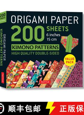 【3-4周达】Origami Paper 200 Sheets Kimono Patterns 6 (15 CM): Tuttle Origami Paper: Double-Sided Ori... [9780804850803]