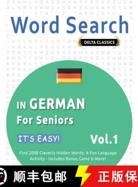 【3-4周达】Word Search in German for Seniors - It's Easy! Vol.1 - Delta Classics - Find 2000 Cleverly... [9798349005473]