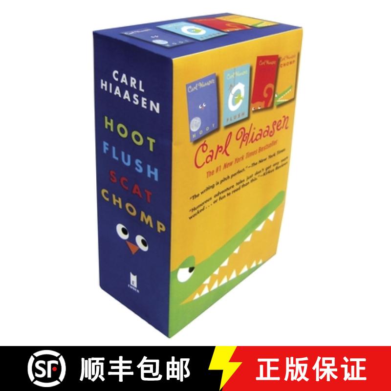 【4周达】Hiaasen 4-Book Trade Paperback Box Set (Chomp, Flush, Hoot, Scat) [9780385371940]